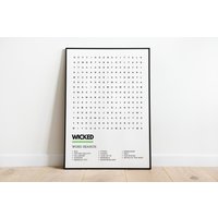 Wicked Poster Musical Wordsearch Kunstdruck A4 A3 | The Elphaba von UnderdogSearch