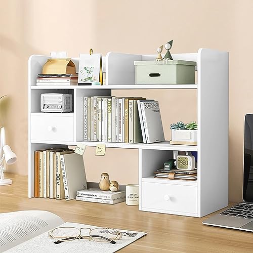 Undres Schreibtischregal, Bücherregal Weiß, Desktop Organizer Bücherregal, Kinderschreibtisch, Bücherregal Holz, Desktop-Bücherregal Tischregale, für Büros,Schulen,Wohnheim und Schlafzimmer. (Stil A) von Undres