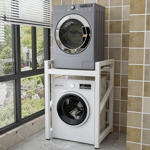 Undres Waschmaschinenregal, Waschmaschinenschrank, Waschmaschinenregal, für die Stapelung eines Trockners, Einer weiteren Waschmaschine oder Anderer Geräte über der Waschmaschine geeignet. (Weiß) von Undres