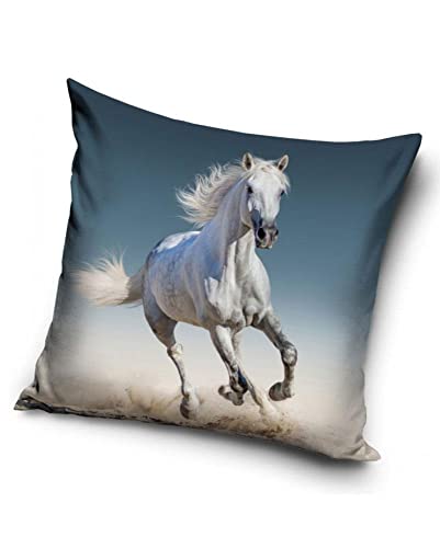 Pferd Pferde Tier Kissenbezug Kissenhülle 40 x 40 cm 100 % Polyester von Une