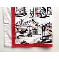Dekoratives Plaid, Tissus D'editeurs, Thevenon, P. Frey Cages Aux Oiseaux Unique Piece, Reversible von UnePerleEnPlus