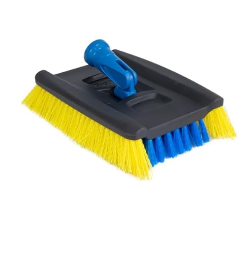 UNGER Lock-On Holz- & Verbundwerkstoff-Deckbürste, PP-Acrylnitril-Butadien-Styrol (ABS), Blau/Gelb, 22,9 cm von Unger