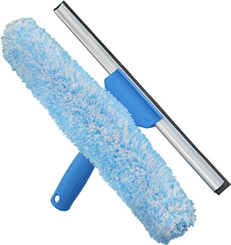 Unger Mikrofaser Fenster Combi: 2-in-1-Profi Rakel und Fenster Scrubber, 961870 von Unger