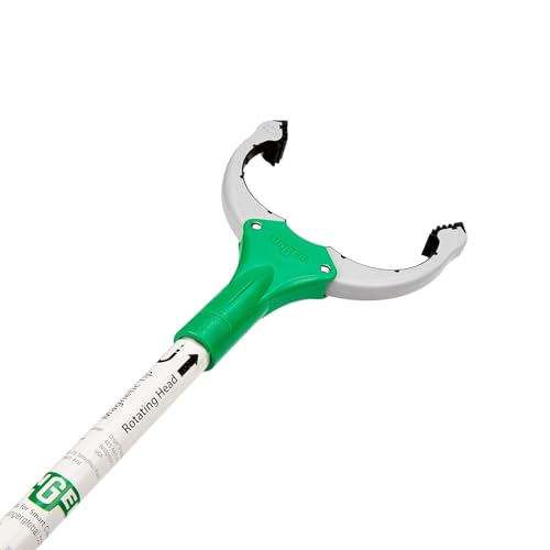 Unger NiftyNabber Trigger Allzweckgreifer (102 cm lang, Müllzange, mit Magnetspitze, Greifkopf 360° drehbar, sehr robust) NT100 von Unger