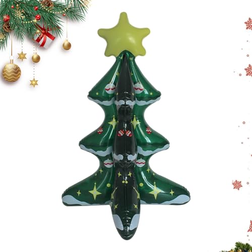 Feiertags-Ballon-Dekoration - Aufblasbarer Weihnachtsbaum | Blattfreies Design mit festlicher Verzierung für Terrasse Balkon Garten Garten Hof, Weihnachtsdekoration im Freien von Ungtyb
