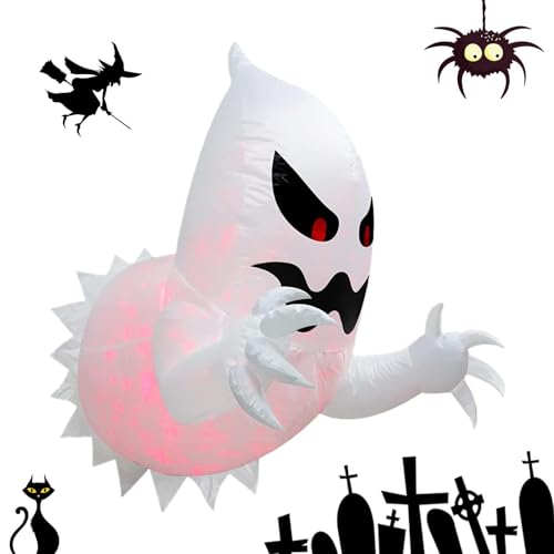 Ungtyb Aufblasbare Halloween-Partydekorationen, Spooky Halloween Blow Up Ghosts, aufblasbare Dekoration von mit integrierten LED-Lichtern, Außendekoration für Garten von Ungtyb