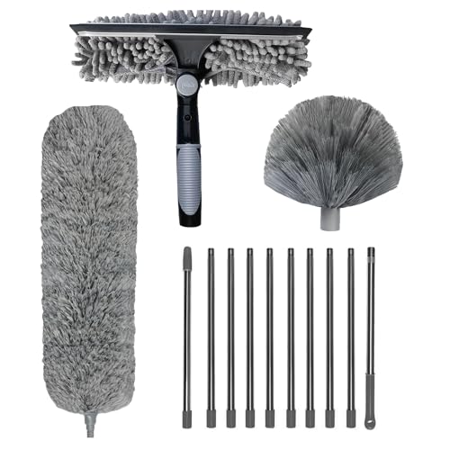 Ungtyb Ceiling Duster, Microfiber Long Handle Cobweb Duster, Multi Function Ergonomic Design, Shelf, Wand, Window Cleaning, Effective Dusting Tool von Ungtyb