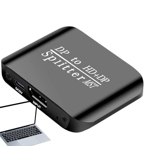 Ungtyb DP Splitter | 4K DP Verteiler | Verteiler mit doppeltem Bildschirm für PC Laptop große Bildschirme Präsentation zu Hause von Ungtyb