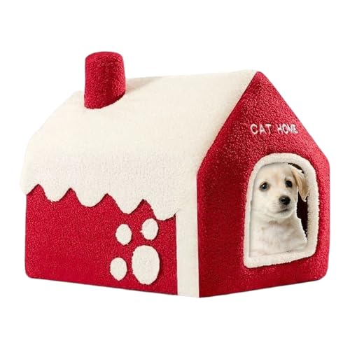 Ungtyb Geschlossenes Katzenbett in Form einer Form – weiches Winterbett für Haustiere, warm, rutschfest, für den Innenbereich, Schlafzimmer, Wohnzimmer für Hunde und Katzen von Ungtyb