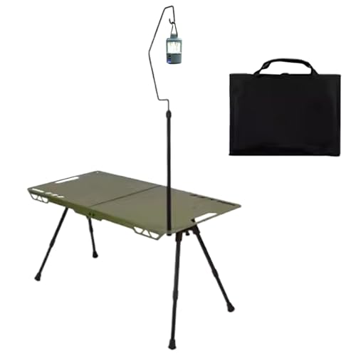 Ungtyb Portable Table Camping, Folding Grill Board, Height Adjustable Camp Desk with Light Holder, for Garden Barbecue Picnic Patio Outdoor Backyard RV Tailgating Use von Ungtyb
