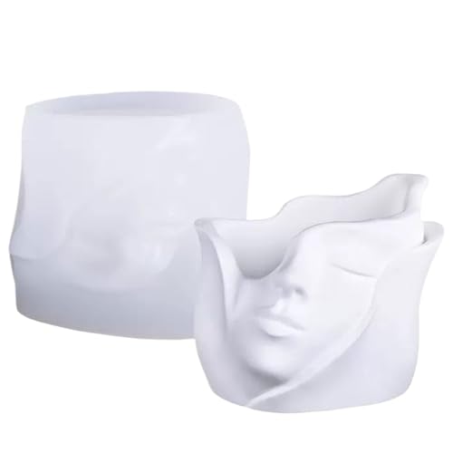 Ungtyb Silicone Vase Mold, 3D Human Face Molds, Easy Release Design, Reusable Craft Tool, Organizer Holder Maker Aid, Concrete Gypsum Wax Soap Candle Storage for Home DIYers Projects 3.86x3.35x3.35in Ungtyb Silicone Vase Mold, 3D Human Face Molds, Easy Release Design, Reusable Craft Tool, Organizer Holder Maker Aid, Concrete Gypsum Wax Soap Candle Storage for Home DIYers Projects 3.86x3.35x3.35in von Ungtyb
