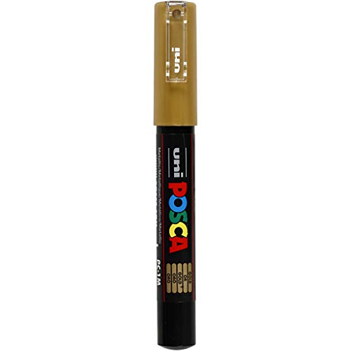 POSCA 186781 - POSCA Marker mit extra feiner Rundspitze, gold von uni-ball