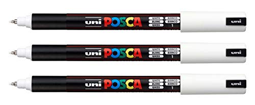 uni-ball PX89789000 POSCA -181701 Marker mit kalibrierter Spitze (Weiß 3 Stück) von uni-ball
