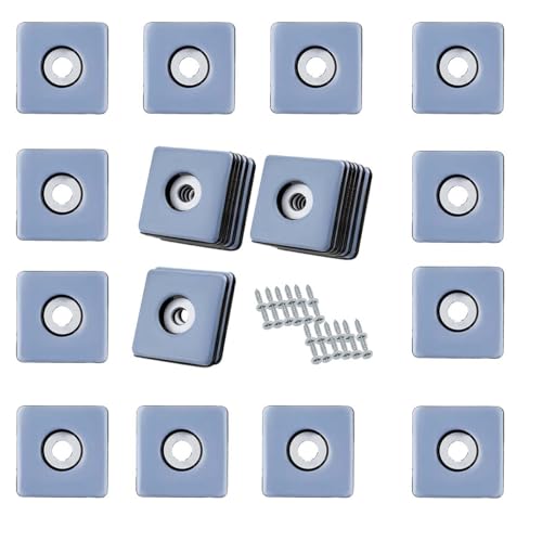 Uni-Fine 24 Stück Teflongleiter Selbstklebend,25 * 25mm Robuste Teflongleiter, Selbstklebende Möbelschieber, Teppichgleiter, PTFE Gleitoberfläche Für EIN leichtes Verschieben Schwerer Möbel, Teppich von Uni-Fine Shop