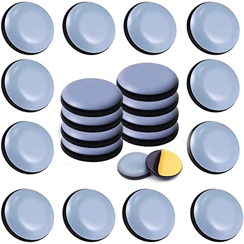Uni-Fine 24 Stück 20mm Teflongleiter Selbstklebend,Runde Form Robuste Teflongleiter, Selbstklebende Möbelschieber, Teppichgleiter, PTFE Gleitoberfläche Für EIN leichtes Verschieben Schwerer Möbel von Uni-Fine Shop