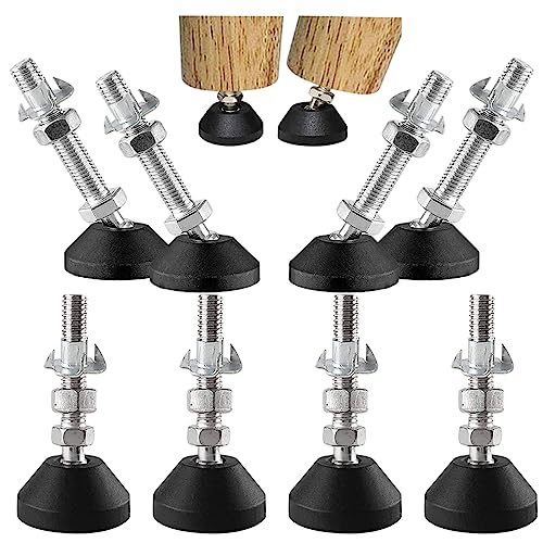 Uni-Fine 8 Stück Nivellierfüße M10*100*Ø40mm Kann 500 kg standhalten, stellfuß, stellfüße höhenverstellbar,verstellbare möbelfüße, höhenverstellbare füsse für möbel von Uni-Fine Shop