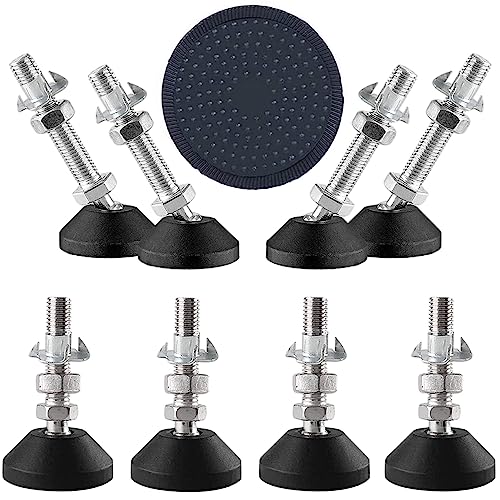 Uni-Fine 8 Stück Nivellierfüße M8*50*Ø50mm Kann 450 kg standhalten, stellfuß, stellfüße höhenverstellbar,verstellbare möbelfüße, höhenverstellbare füsse für möbel von Uni-Fine Shop