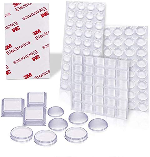 Uni-Fine Schutzpuffer aus Gummi, transparent, Selbstklebende Füße, stoßfest, geräuscharm, ideal für Möbel, Stoßdämpfer, selbstklebend, Türpuffer (3 Größen) von Uni-Fine Shop