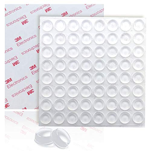 Uni-Fine Elastikpuffer 12.7mm Transparent Selbstklebend Gummipuffer Gummi Anschlagpuffer Anschlagdämpfer Möbelpuffer Gumminoppen für Glasplatte, Toilettendeckel, Tür, Schrank 64 Stück von Uni-Fine Shop