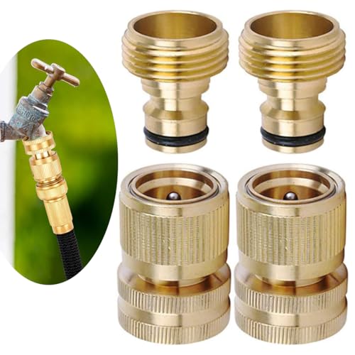 Uni-Fine Gartenschlauch Schnellverbinder Messing Schnellschlauch Endverbinder Gartenschlauch Düse Connect Kit für Küche Garten Outdoor Schlauch Rohr Werkzeug von Uni-Fine Shop