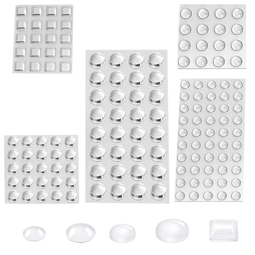 Uni-Fine Shop 5 Stile Elastikpuffer Transparent Selbstklebend Gummipuffer Möbel Schutzpuffer Möbelpuffer Türpuffer Gumminoppen für Möbel Schubladen, Schränke, Notebook 143 Stück von Uni-Fine Shop