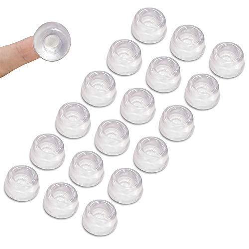 Uni-Fine 18 Stück 22mm Gummipuffer Transparent Schutzpuffer Elastikpuffer Selbstklebende Turstopper Wand Gumminoppen Anschlagpuffer für Schränke, Möbel, Lautsprecher, Kunsthandwerk, Elektrogeräte von Uni-Fine Shop