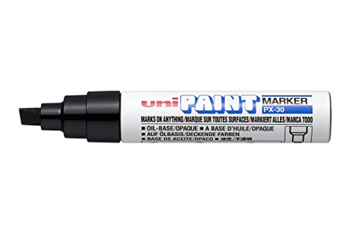 uni gefärbt Lackstift Multi Oberfläche undurchsichtig außen Markieren Breite Meißelspitze Stift PX-30 schwarz von Uni Mitsubishi