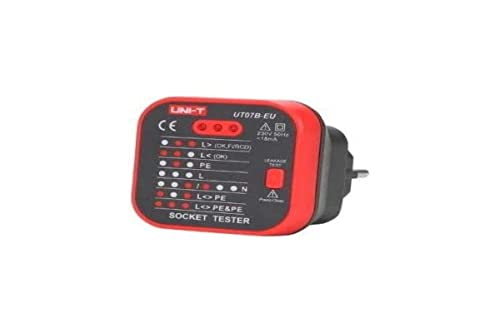 UNI-T UT07B-EU Serie UT07 Steckdosentester mit RCD für EU-Stecker, 230 V, 50/60 Hz von UNI-TREND