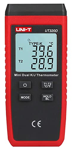UNI-T UT320D Serie UT320 Mini-Kontakt-Thermometer, Doppelkanal, -50 °C bis 1300 °C von UNI-TREND