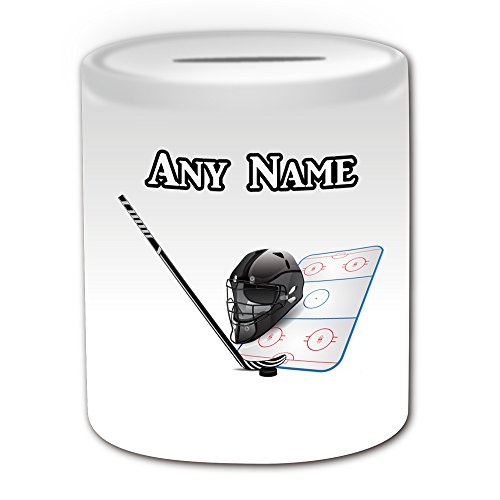 Personalisiertes Geschenk – Eishockey Spardose (Sport Design Thema, weiß) – alle Nachricht/Name auf Ihre einzigartige – NHL von Uni-gift