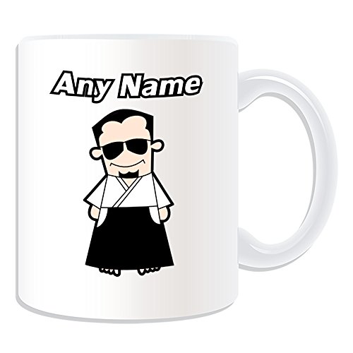 Uni-gift Personalisiertes Geschenk – Aikido Tasse (Martial Arts Design Thema, weiß) – alle Nachricht/Name auf Ihre einzigartige – Kung Fu Japanische Japan Aikido von Uni-gift