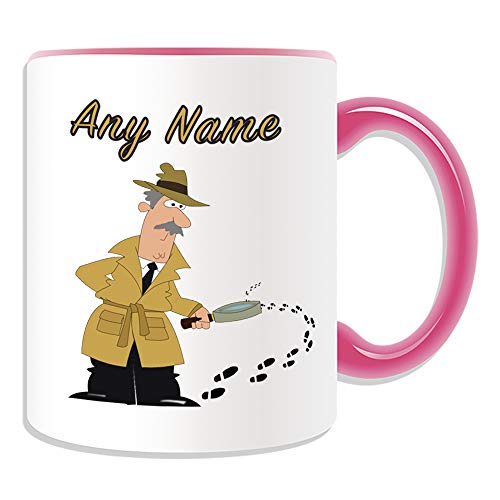 UNIGIFT Personalisiertes Geschenk – Detektiv-Tasse (Beruf Design Farbe) jede Namensnachricht einzigartig – Job Sherlock Holmes Agency Law Police Officer Investigator von UNIGIFT