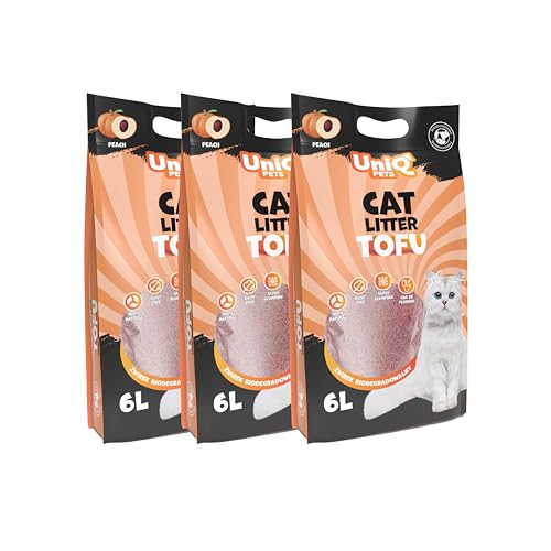 UNIQ PETS Tofu Katzenstreu Pfirsich 7,5kg 18L I Bio Katzenstreu Klumpstreu Staubfrei I Tofu Cat Litter mit Duft I Klumpend I Geruchsneutralisierend Staubfreies Ohne Staub UNIQ PETS Tofu Katzenstreu Pfirsich 7,5kg 18L I Bio Katzenstreu Klumpstreu Staubfrei I Tofu Cat Litter mit Duft I Klumpend I Geruchsneutralisierend Staubfreies Ohne Staub von UniQ PETS