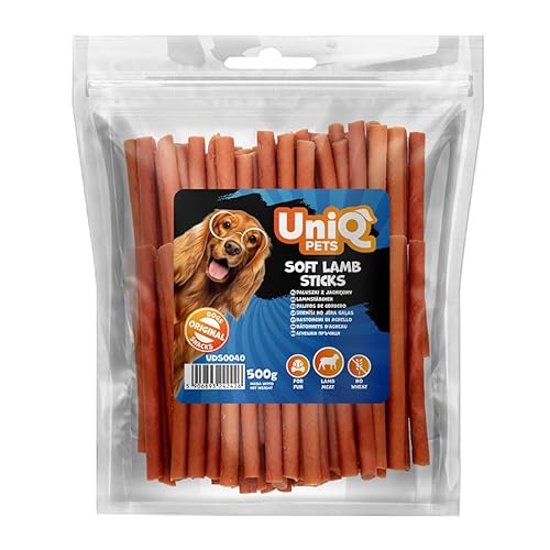 UNIQ Pets Hundeleckerli Lamm Soft Sticks 500 g Glutenfrei hypoallergen Hundesnack Trainingsleckerli für Welpen kleine & große Hunde, 70% Fleisch Natural Dog Treats UNIQ Pets Hundeleckerli Lamm Soft Sticks 500 g Glutenfrei hypoallergen Hundesnack Trainingsleckerli für Welpen kleine & große Hunde, 70% Fleisch Natural Dog Treats von UniQ PETS