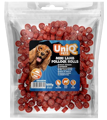 UNIQ Pets Hundeleckerli Snack Lamm weiche Hunde leckerlis weizenfrei für große und kleine Hunde Hypoallergenic trainingssnacks für Welpen 500 g von UniQ PETS