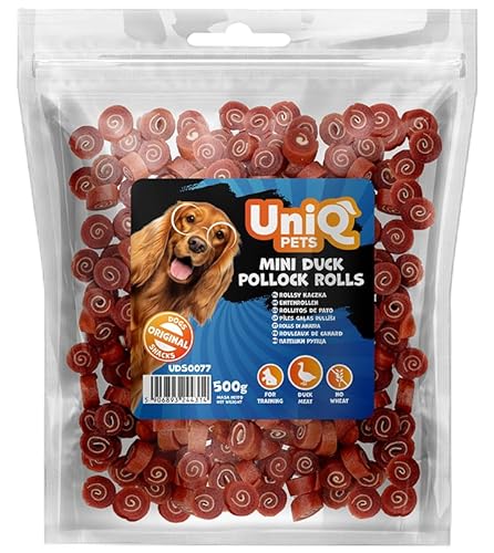 UniQ Pets Hundeleckerli glutenfrei mit Ente weiche 500g Hundesnacks für kleine Hunde große Welpen Trainingsleckerli kalorienarme Leckerli Hund Leckerlis Kaustangen von UniQ PETS