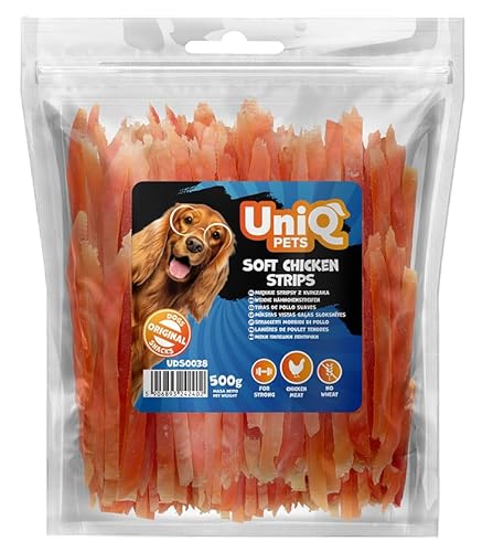 UniQ Pets Hundesnack Hähnchenbrust weich 500 g I getrocknetes Fleisch für Hunde Aller Größen I leckerer Hundeleckerli aus Hähnchenbrustfilet i kaustangen I ohne Zusatzstoffe UniQ Pets Hundesnack Hähnchenbrust weich 500 g I getrocknetes Fleisch für Hunde Aller Größen I leckerer Hundeleckerli aus Hähnchenbrustfilet i kaustangen I ohne Zusatzstoffe von UniQ PETS