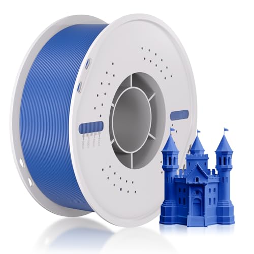 PLA Filament 1.75mm Maßgenauigkeit+/-0.03mm Einfaches Drucken Ordentlich Gewickelt 3D Drucker Filament Compatible with Bambu Lab/Anycubic/Creality All 3D Drucker-1kg Spool (2.2lbs)-Blau von UniTak3D