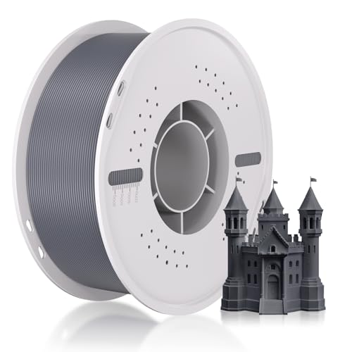 3D Drucker Filament, PLA Filament 1.75mm Maßgenauigkeit+/-0.03mm Ordentlich Gewickelt 3D Printing Filament Compatible with Bambu Lab/Anycubic/Creality All 3D Drucker-1kg Spool (2.2lbs)-Grau von UniTak3D