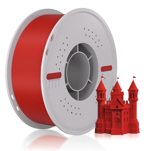 PLA Filament 1.75mm Maßgenauigkeit+/-0.03mm Einfaches Drucken Ordentlich Gewickelt 3D Drucker Filament Compatible with Bambu Lab/Anycubic/Creality All 3D Drucker-1kg Spool (2.2lbs)-Rot von UniTak3D