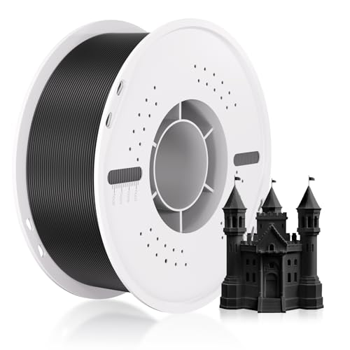 3D Drucker Filament, PLA Filament 1.75mm Maßgenauigkeit+/-0.03mm Ordentlich Gewickelt 3D Printing Filament Compatible with Bambu Lab/Anycubic/Creality All 3D Drucker-1kg Spool (2.2lbs)-Schwarz von UniTak3D