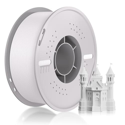 3D Drucker Filament, PLA Filament 1.75mm Maßgenauigkeit+/-0.03mm Ordentlich Gewickelt 3D Printing Filament Compatible with Bambu Lab/Anycubic/Creality All 3D Drucker-1kg Spool (2.2lbs)-Weiß von UniTak3D
