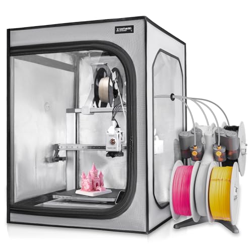 3D Drucker Gehäuse Compatible with Bambu Lab A1/A1 Mini-Feuerfest, Staubdicht Zelt, Konstante Temperatur Schutzhülle, Geräuschreduzierung 3D Drucker Cover mit AMS LED Licht 520 * 600 * 700mm von UniTak3D