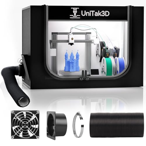 Upgrade 3D Drucker Gehäuse Compatible with Bambulab A1 Combo mit AMS lite mit Belüftungskit, LED Licht Feuerfestes Staubdichtes Zelt Konstante Temperatur Schutzhülle-825 * 585 * 585mm von UniTak3D