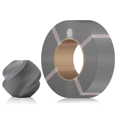 PLA Basic Refill Filament with RFID Compatible with Bambulab A1/A1 Mini/X1/P1 Serie1.75mm 1KG Spulenlos (2.2lbs) 3D Drucker Refilament Maßgenauigkeit +/- 0.03mm -Silver (10102) von UniTak3D