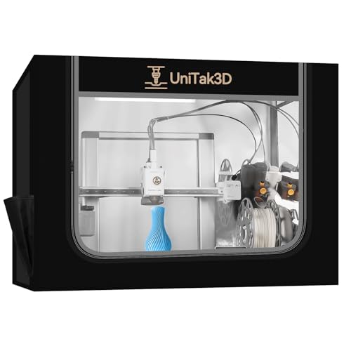 3D Drucker Gehäuse mit LED-Beleuchtung Compatible with Bambu Lab A1 Combo mit AMS Lite Feuerfest Staubdichtes Zelt Konstante Temperatur Schutzhülle-825 * 585 * 585mm von UniTak3D