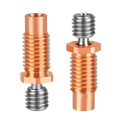 UniTak3D All Metal V6 Heatbreak Threaded Upgrade Titanium Alloy und Copper Bimetall Halsdüse für V6 Hotend 3D-Drucker (2 Stück) von UniTak3D