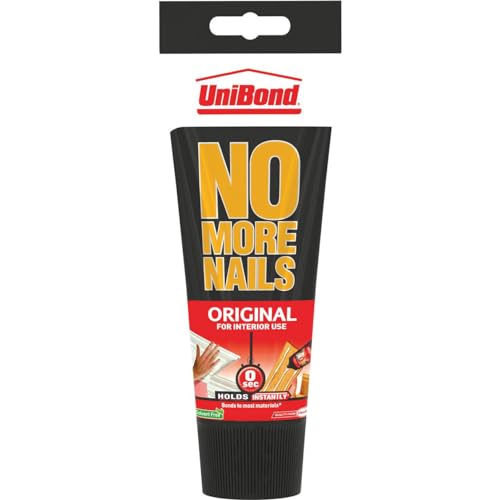 UniBond 1968125 No More Nails Original, robuster Montagekleber, starker Klebstoff für Holz, Keramik, Metall und mehr, weißer Sofortkleber, 1 x 234 g Tube von Unibond