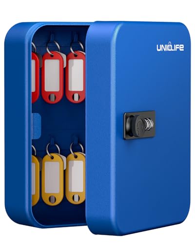 Uniclife 20 Fach Schlüsselbox mit Zahlenschloss und resettbarem Code, Blaue Digitale Sicherheitsbox aus Stahl, Schlüssel Organizer mit bunten Etiketten und Haken Uniclife 20 Fach Schlüsselbox mit Zahlenschloss und resettbarem Code, Blaue Digitale Sicherheitsbox aus Stahl, Schlüssel Organizer mit bunten Etiketten und Haken von Uniclife