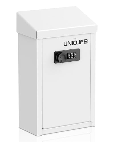 Uniclife Metall Briefkasten für Außenbereich mit Zahlenschloss, sichere Spenden und Sammlungsbox mit Oberschlitz, stahl Wandmontage Geldbox für Büro, Geschäfte und Zuhause Uniclife Metall Briefkasten für Außenbereich mit Zahlenschloss, sichere Spenden und Sammlungsbox mit Oberschlitz, stahl Wandmontage Geldbox für Büro, Geschäfte und Zuhause von Uniclife